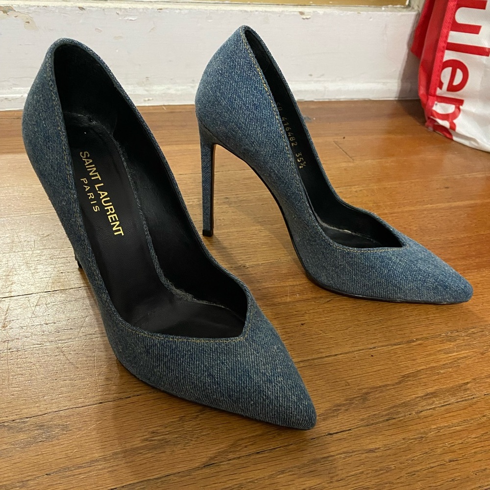 Ysl denim heel
